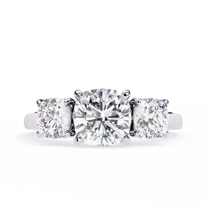 Trinity Cushion Diamond Ring - Espira Gems