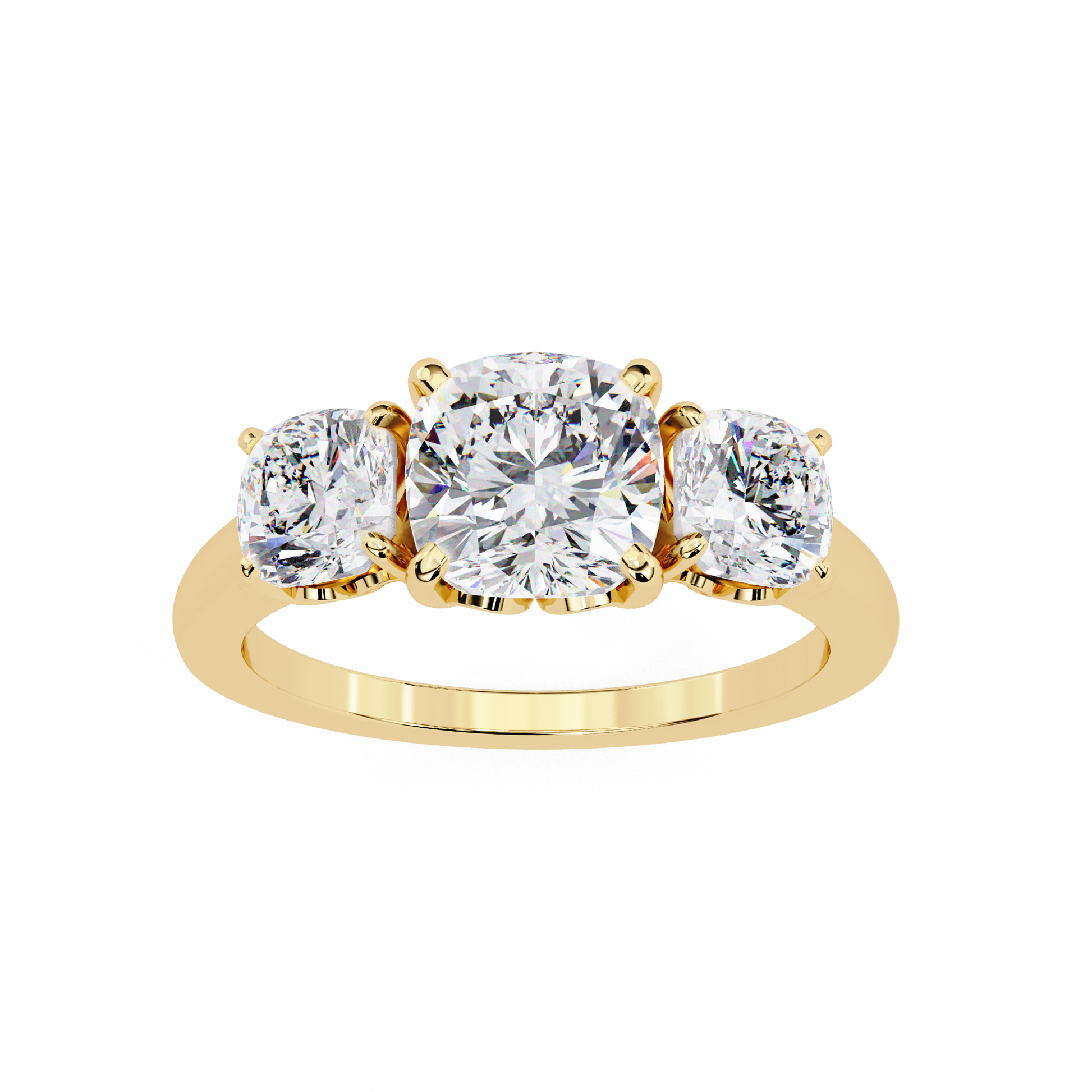 Trinity Cushion Diamond Ring - Espira Gems