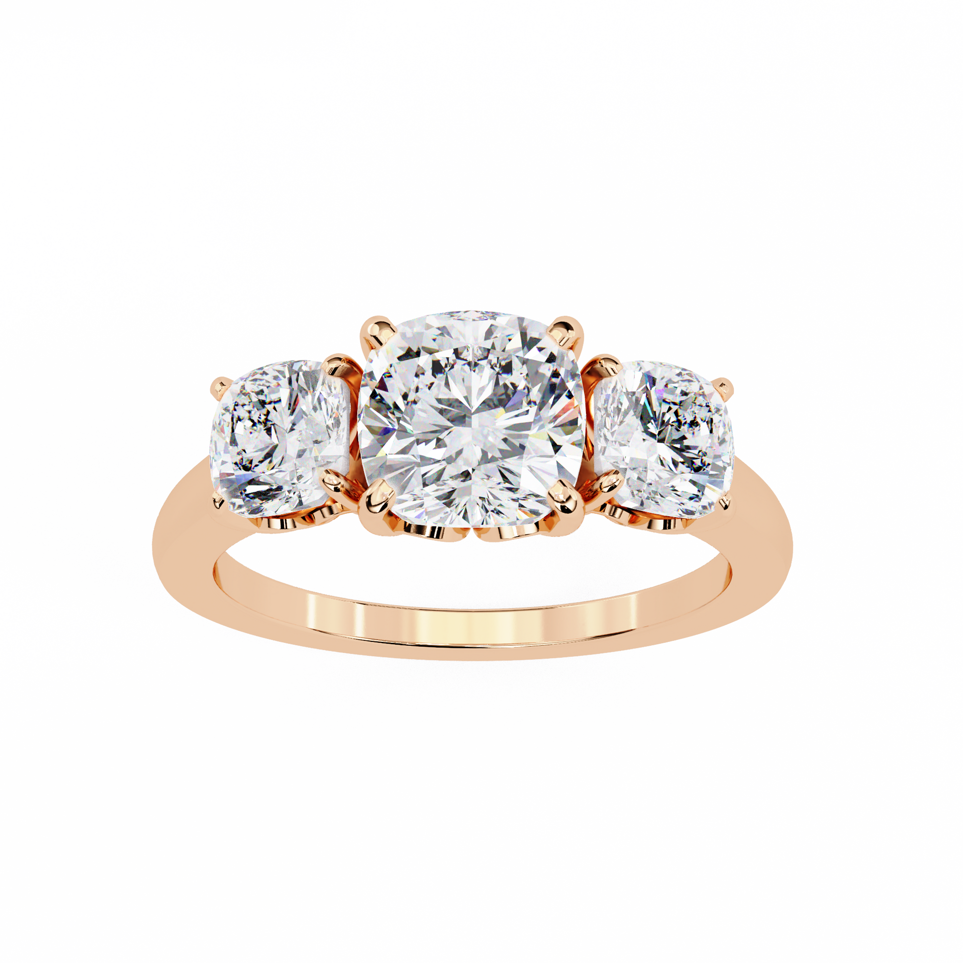 Trinity Cushion Diamond Ring - Espira Gems