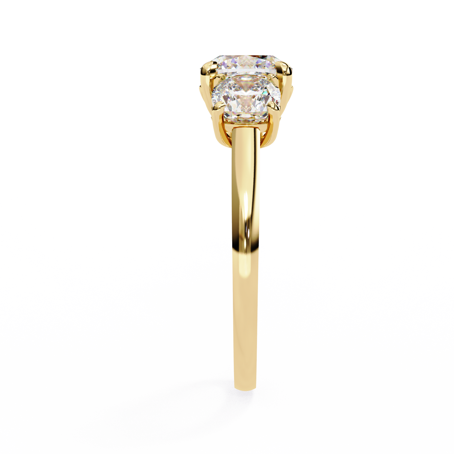 trinity cushion diamond ring - espira gems