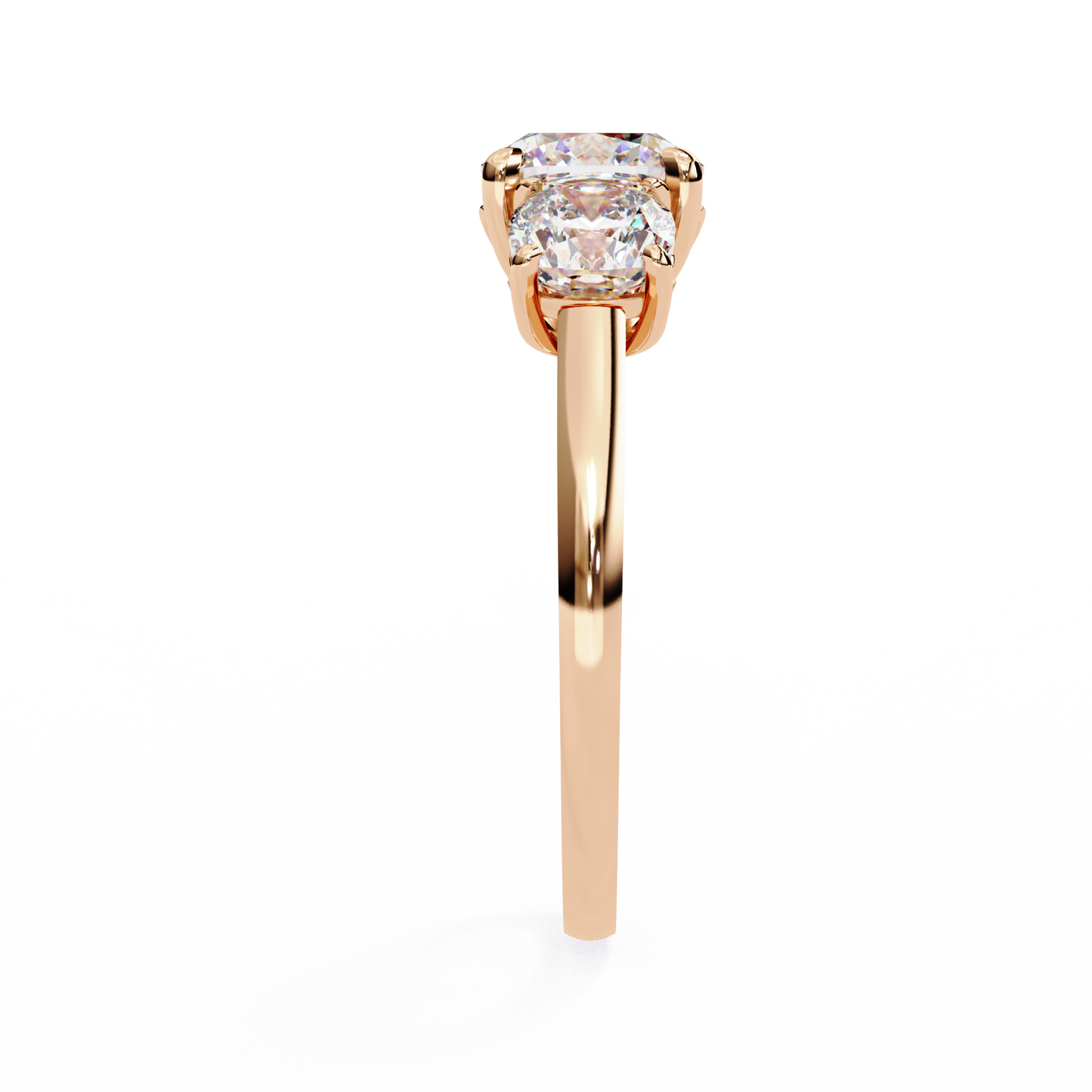 trinity cushion diamond ring - espira gems