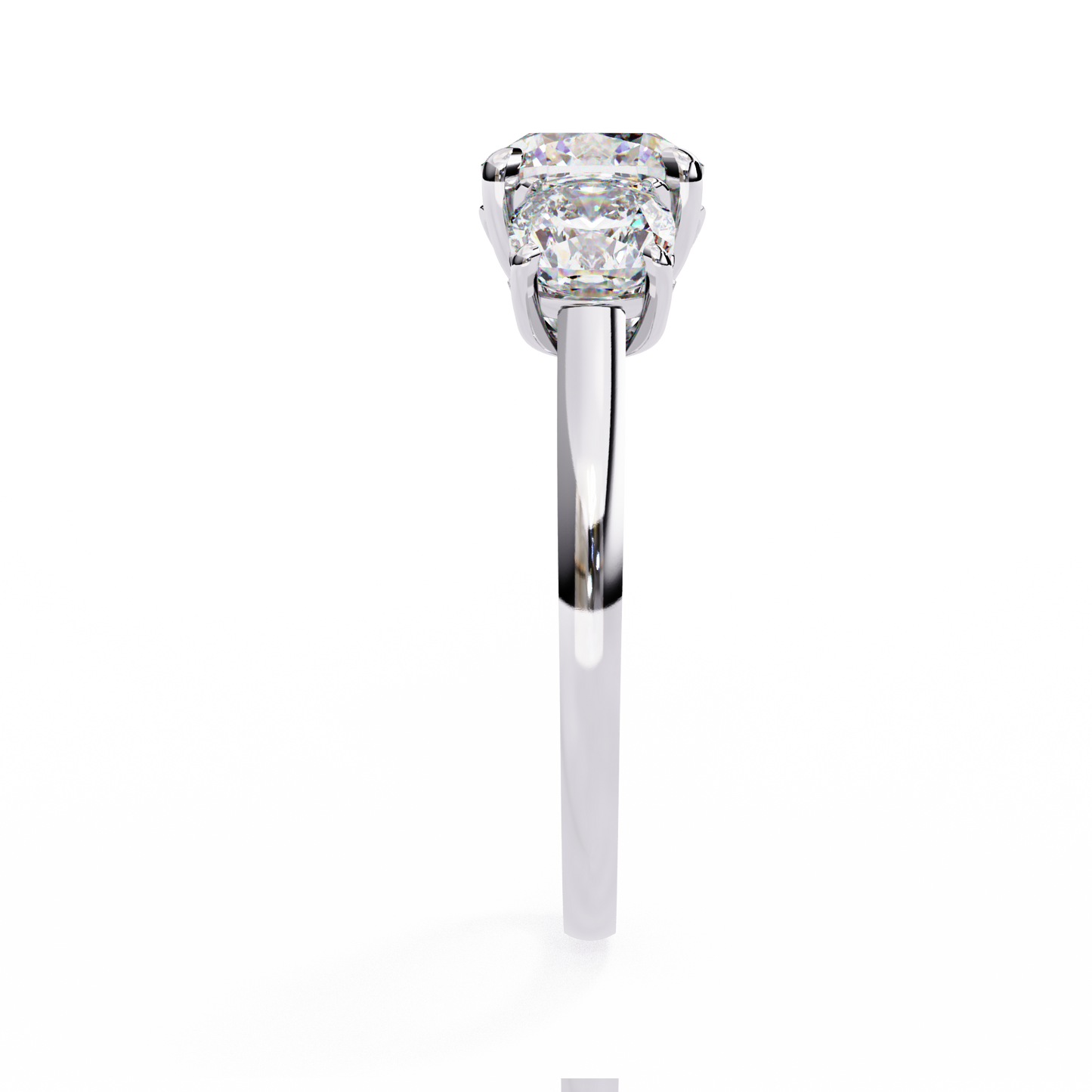 trinity cushion diamond ring - espira gems