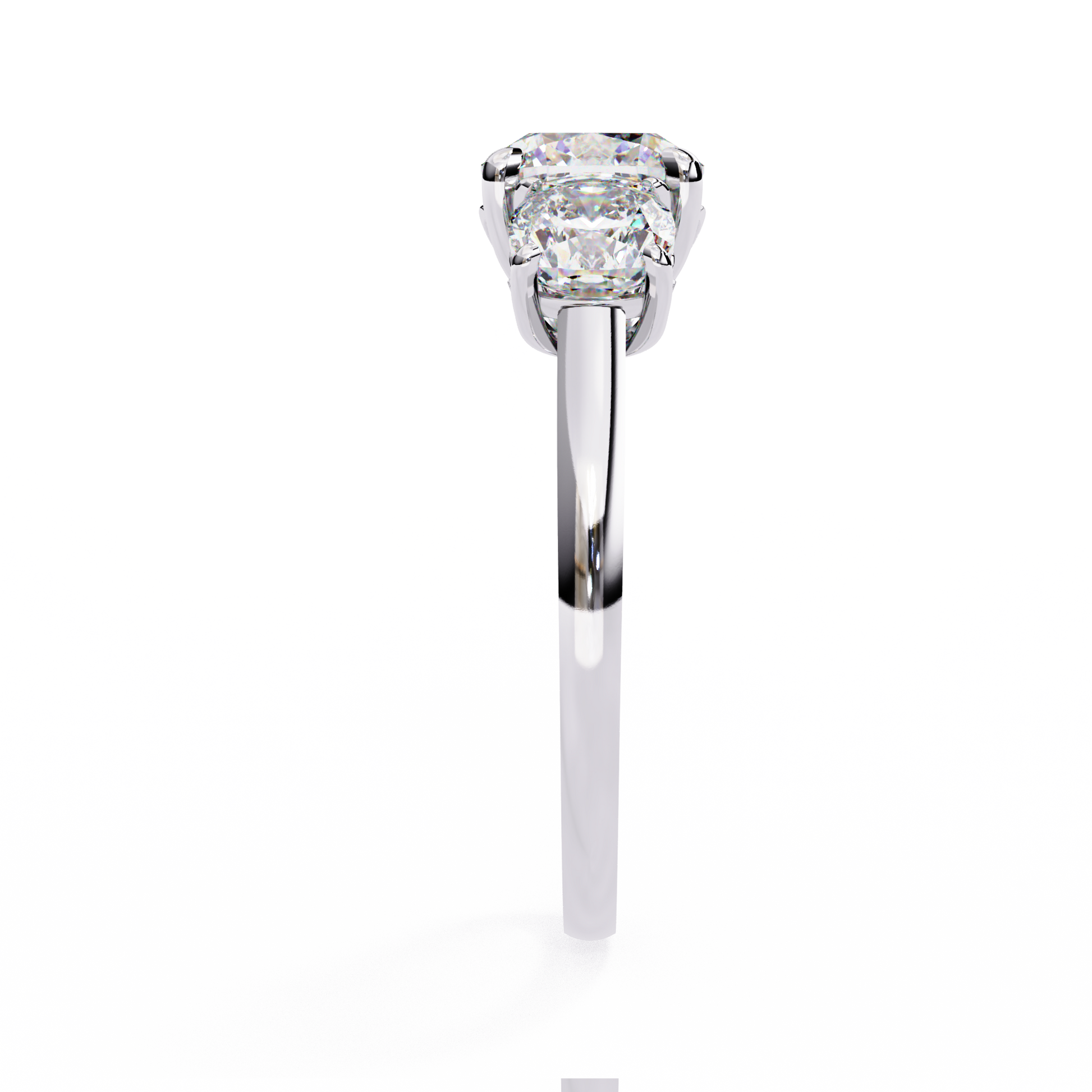 Trinity Cushion Diamond Ring - Espira Gems