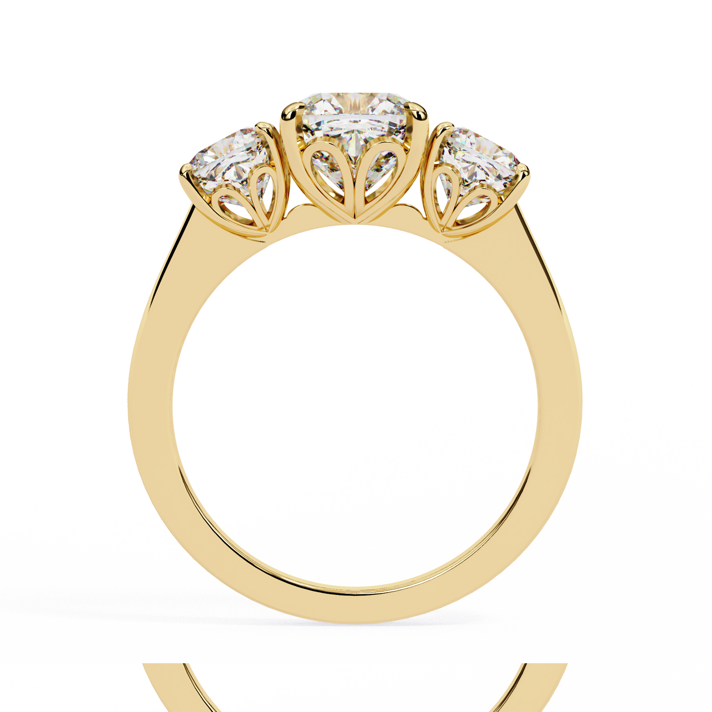 trinity cushion diamond ring - espira gems