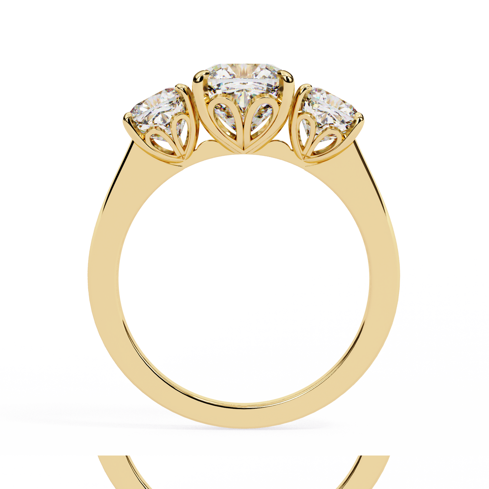 Trinity Cushion Diamond Ring - Espira Gems