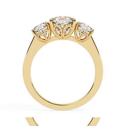Trinity Cushion Diamond Ring - Espira Gems