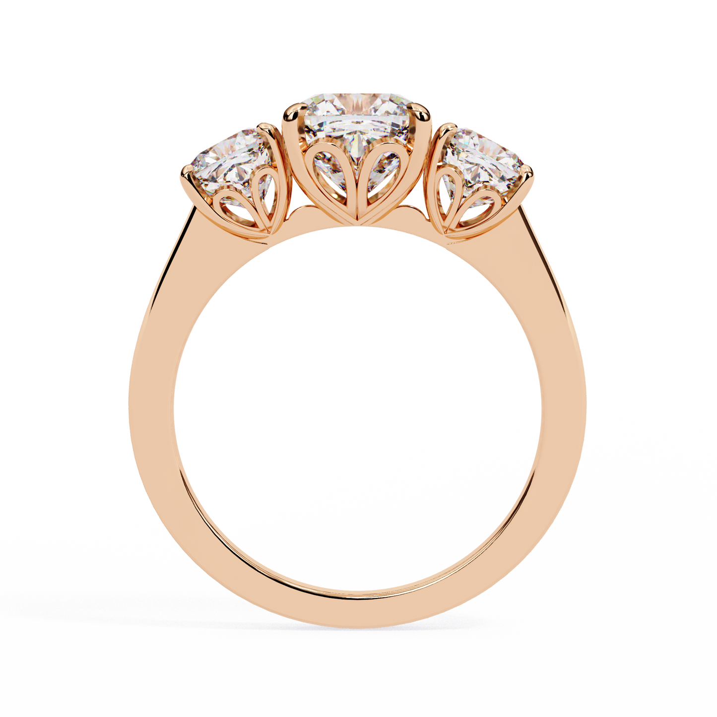 trinity cushion diamond ring - espira gems