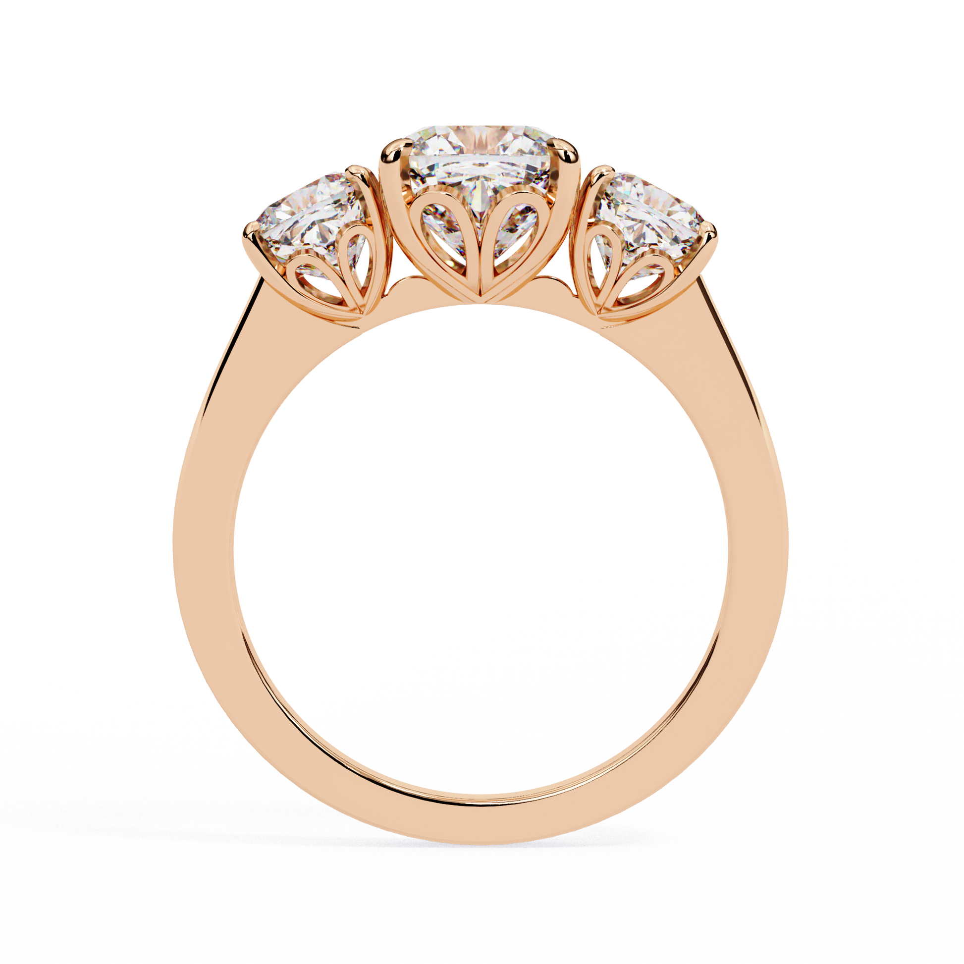 Trinity Cushion Diamond Ring - Espira Gems