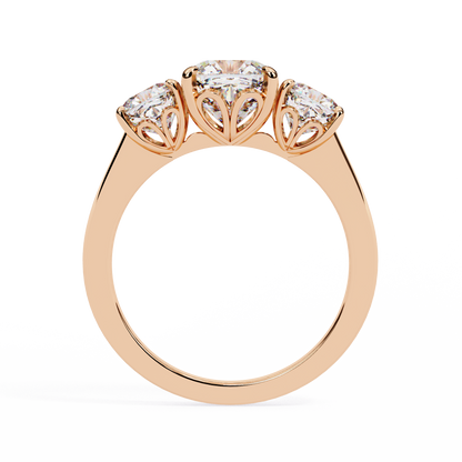 Trinity Cushion Diamond Ring - Espira Gems