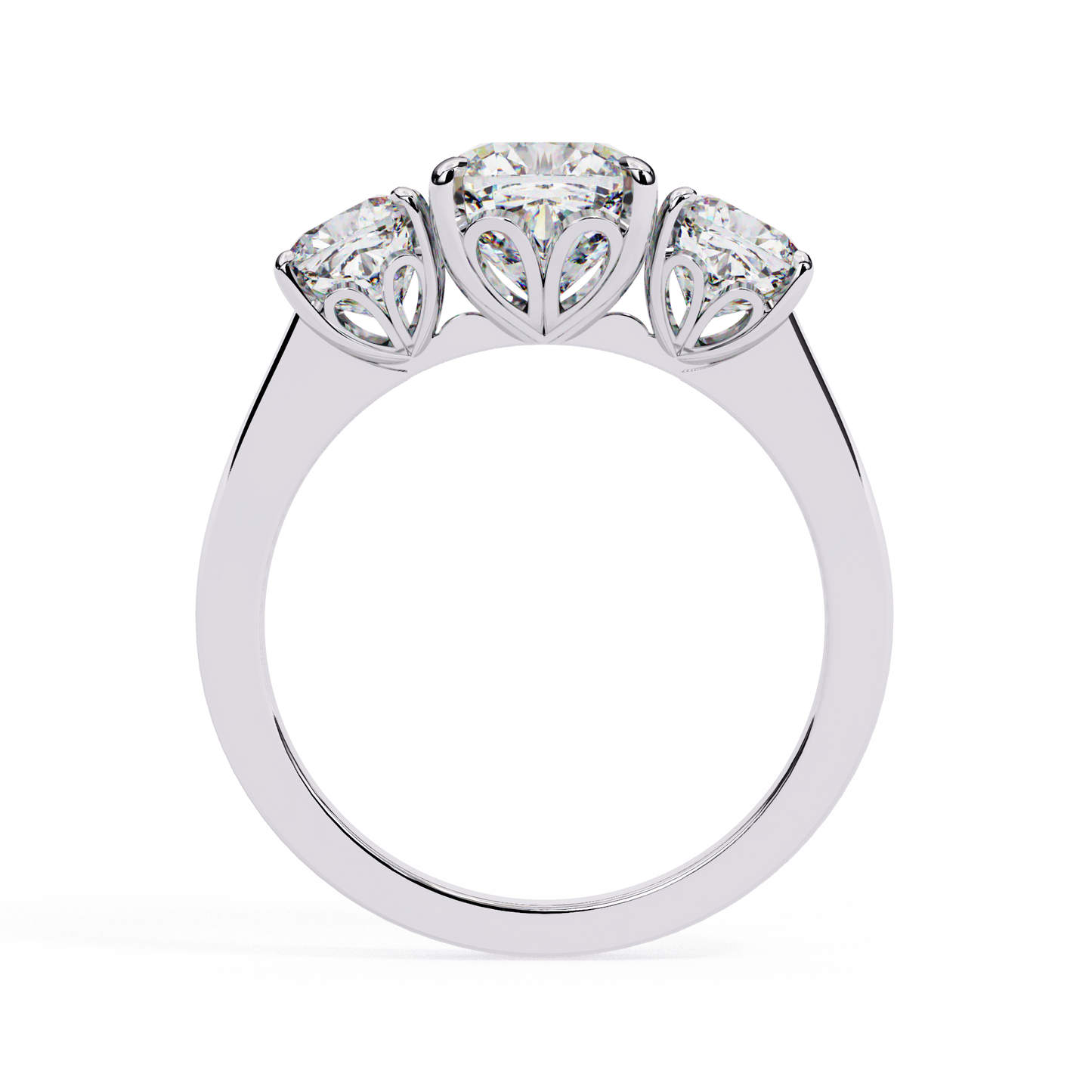 trinity cushion diamond ring - espira gems