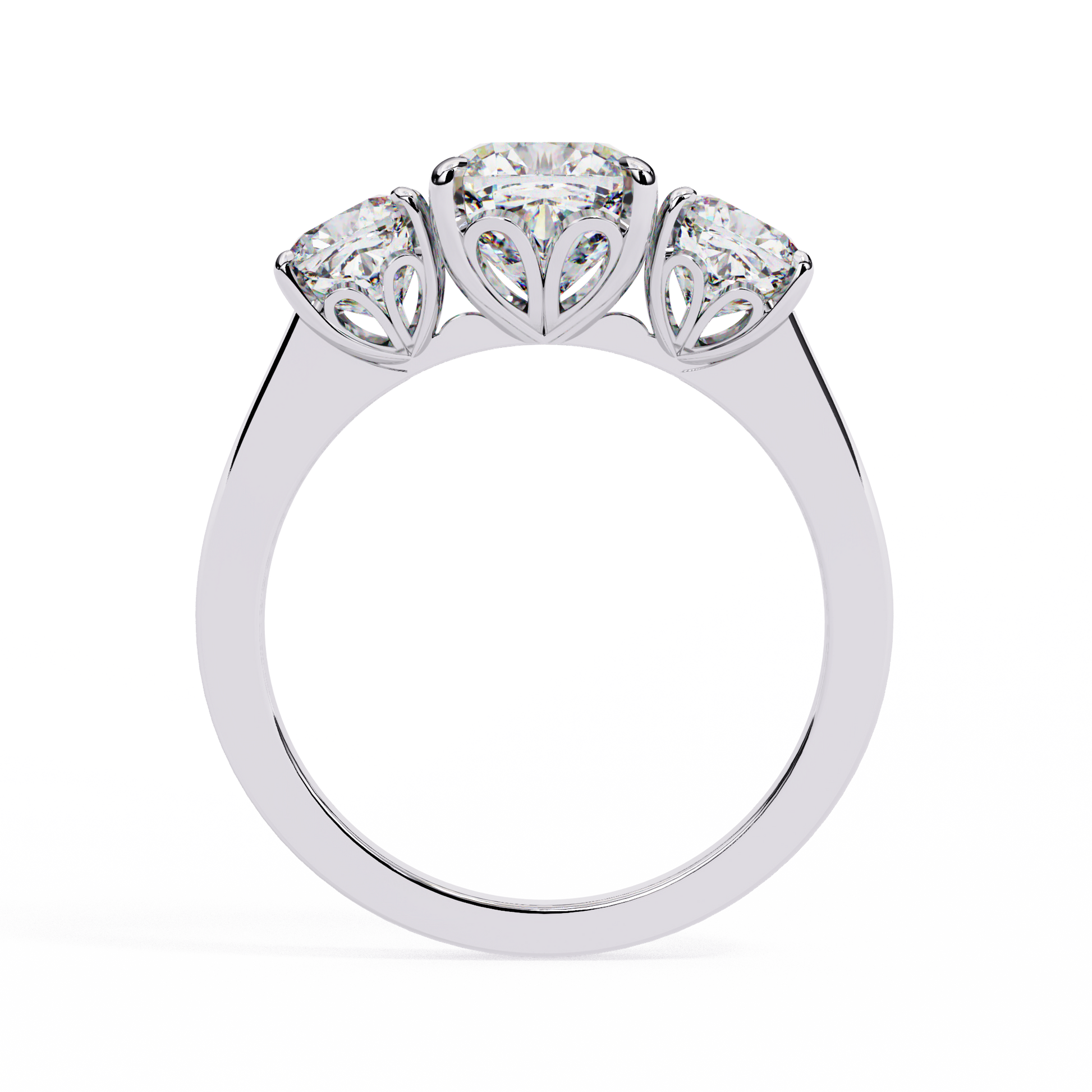 Trinity Cushion Diamond Ring - Espira Gems