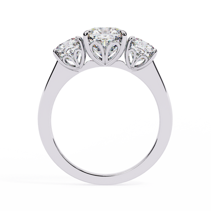 Trinity Cushion Diamond Ring - Espira Gems