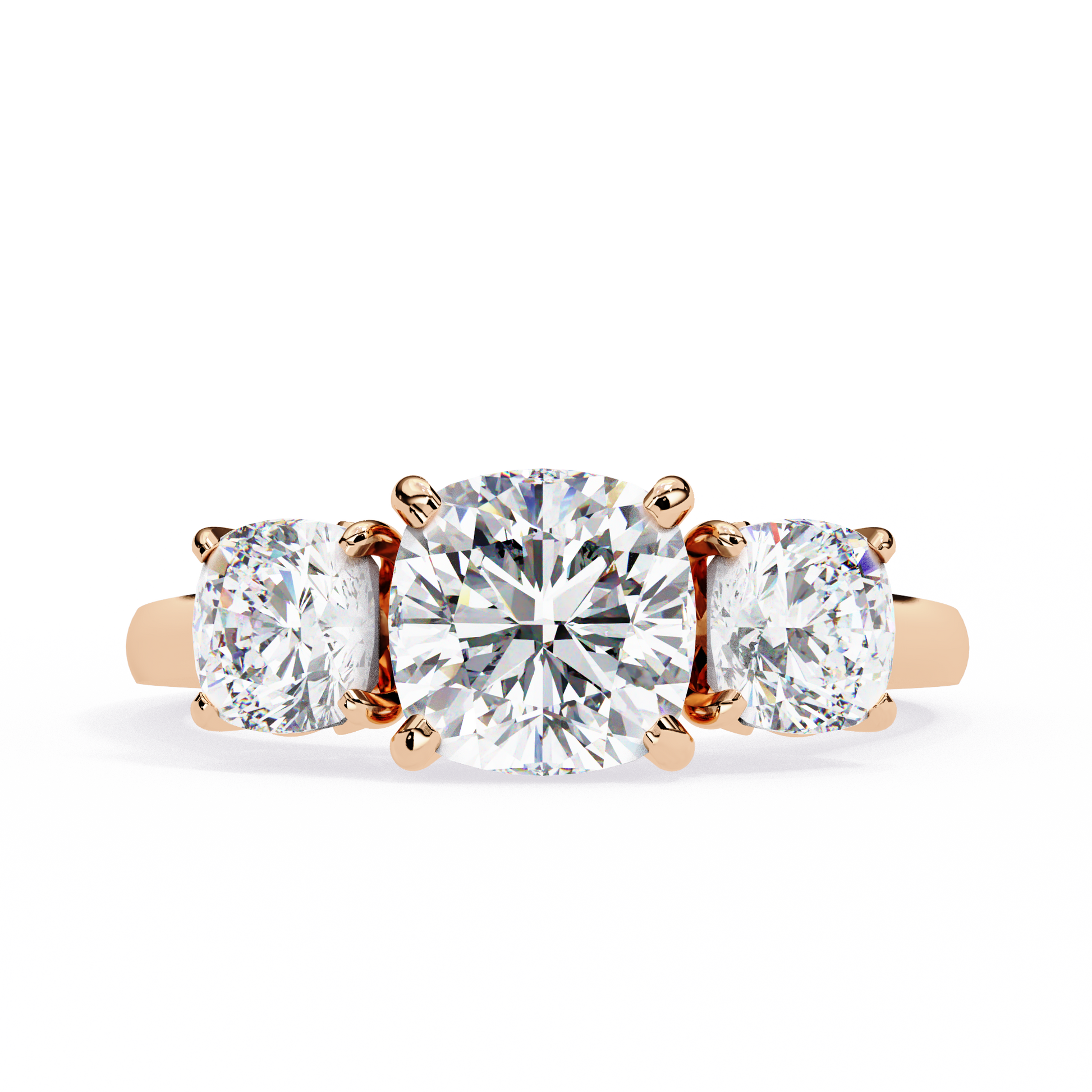 Trinity Cushion Diamond Ring - Espira Gems