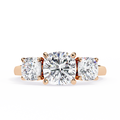 Trinity Cushion Diamond Ring - Espira Gems