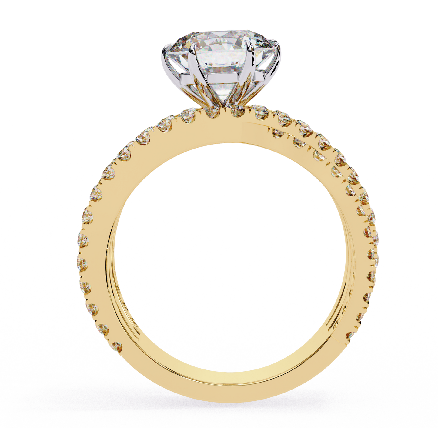 bague en diamant rond flutter