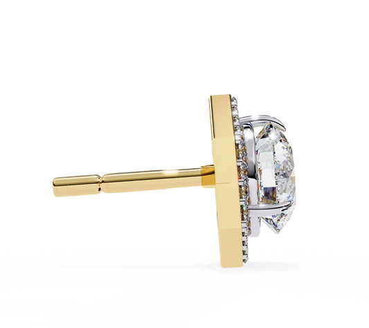 Hexa Glow Round Diamond Earrings - Espira Gems