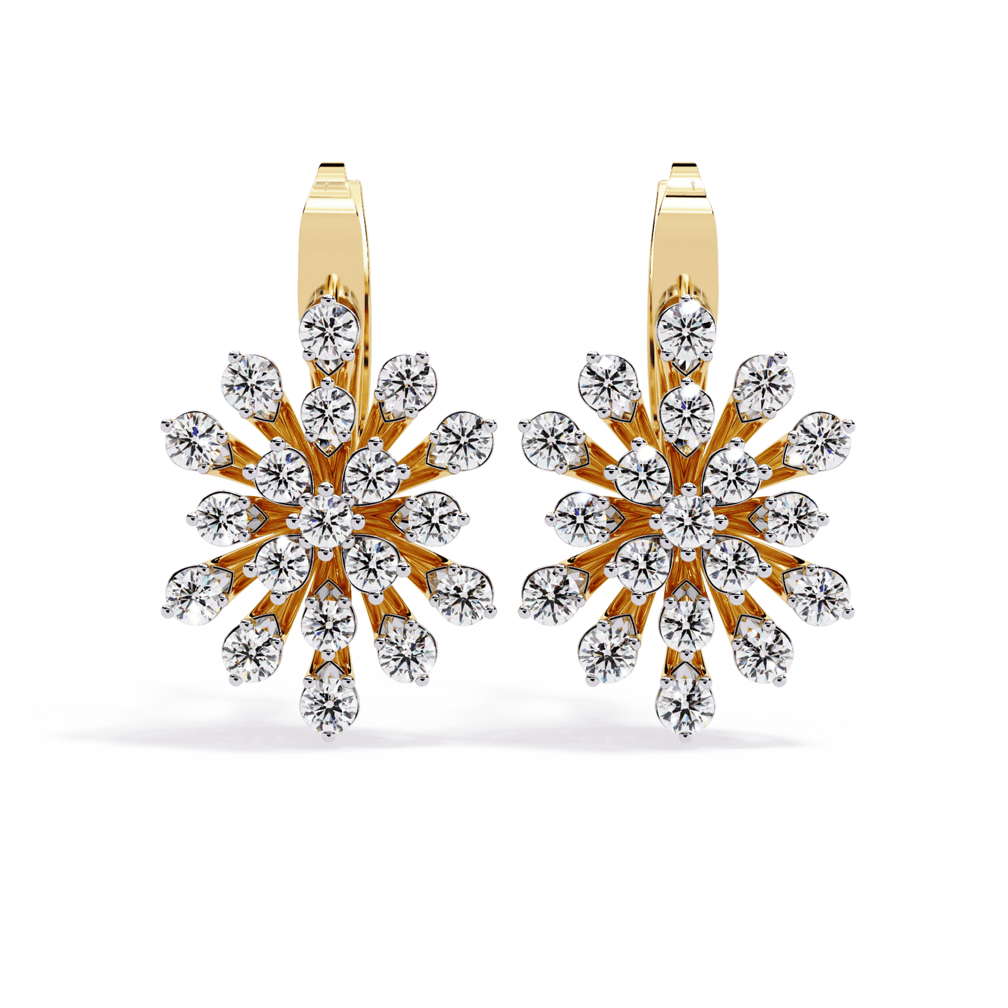 radiant wreath diamond earrings - espira fine gems