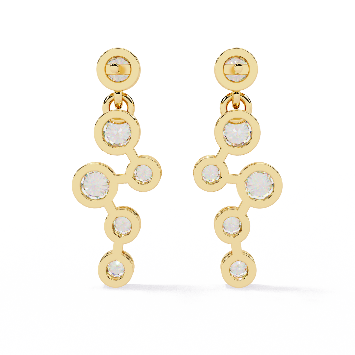 bubble drop diamond earrings
