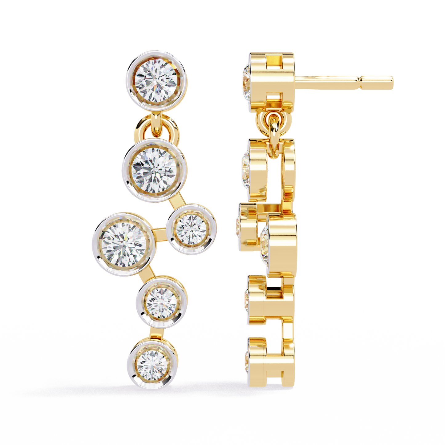 bubble drop diamond earrings