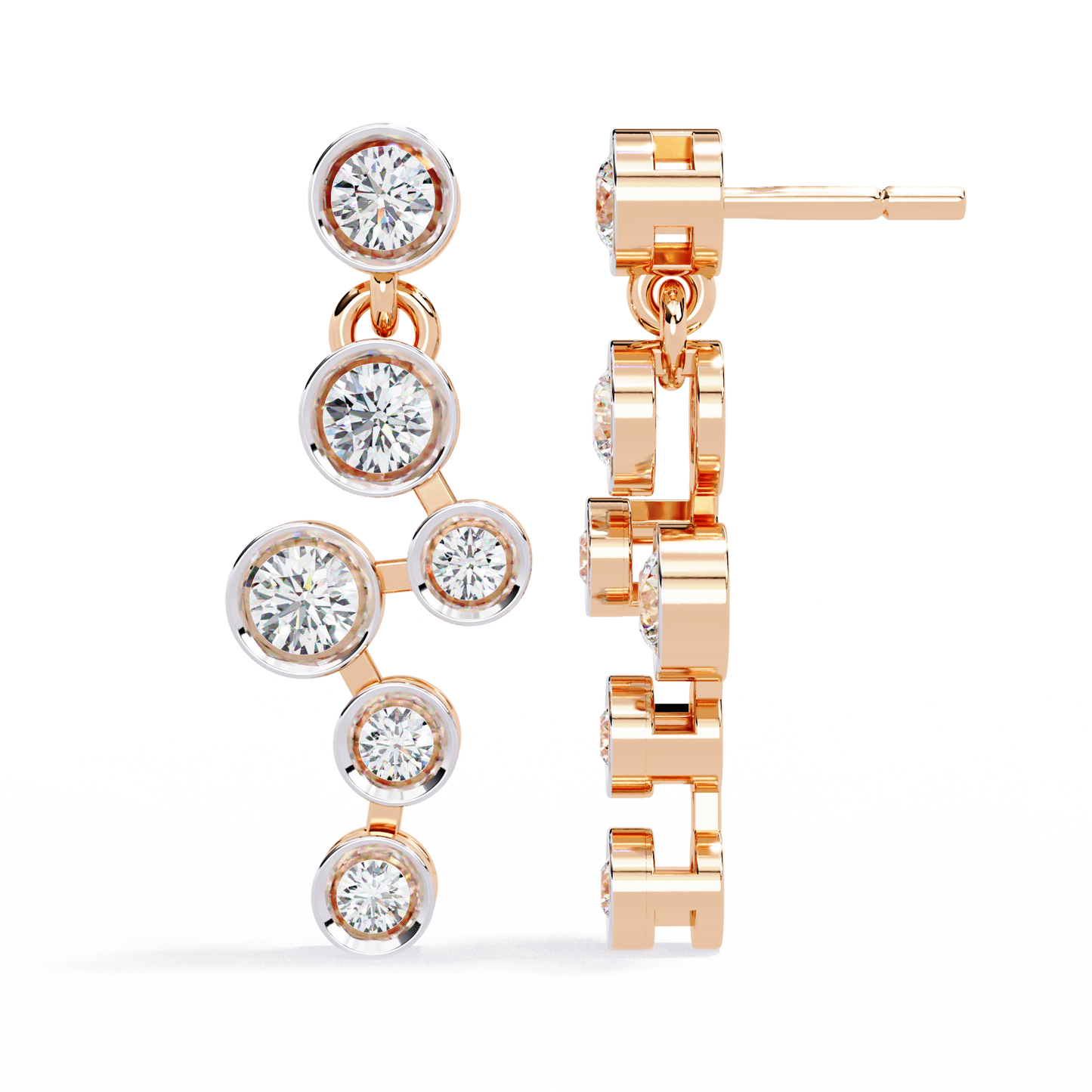 bubble drop diamond earrings
