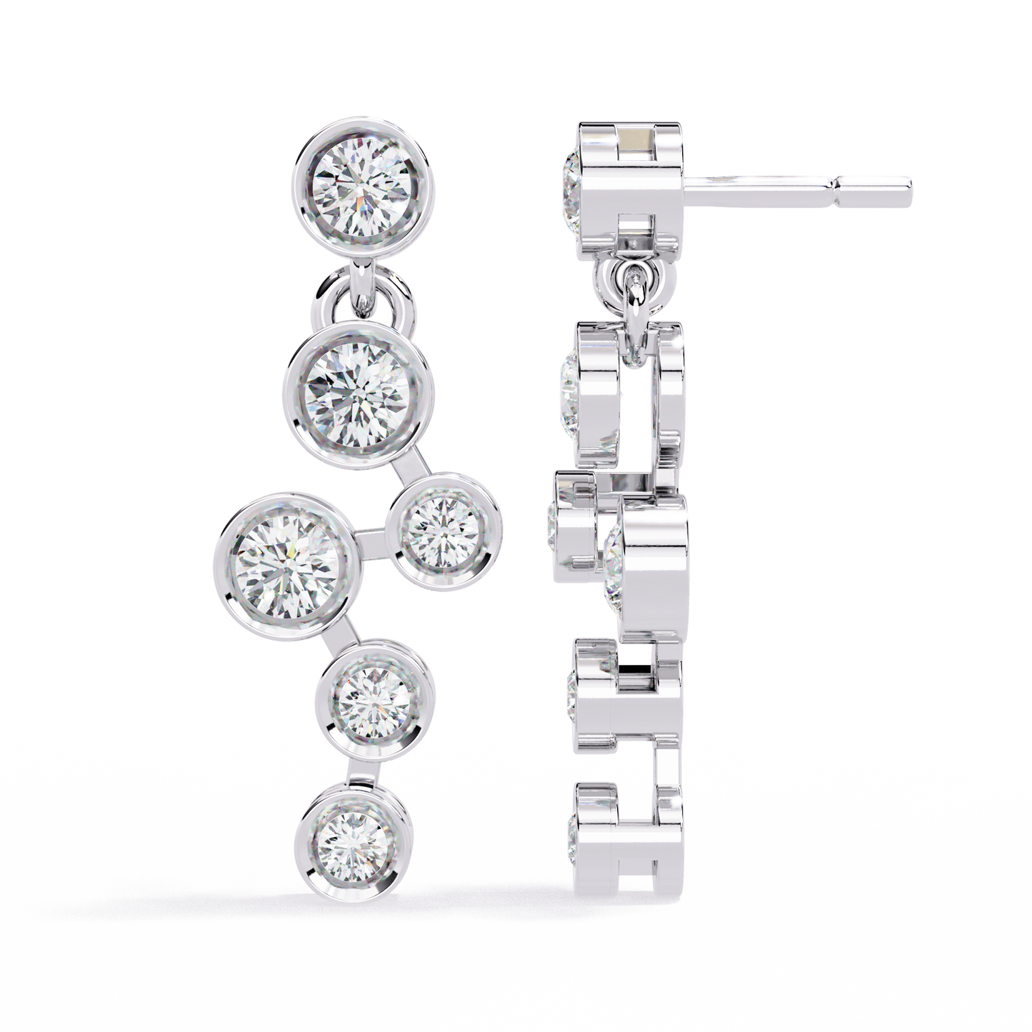 bubble drop diamond earrings