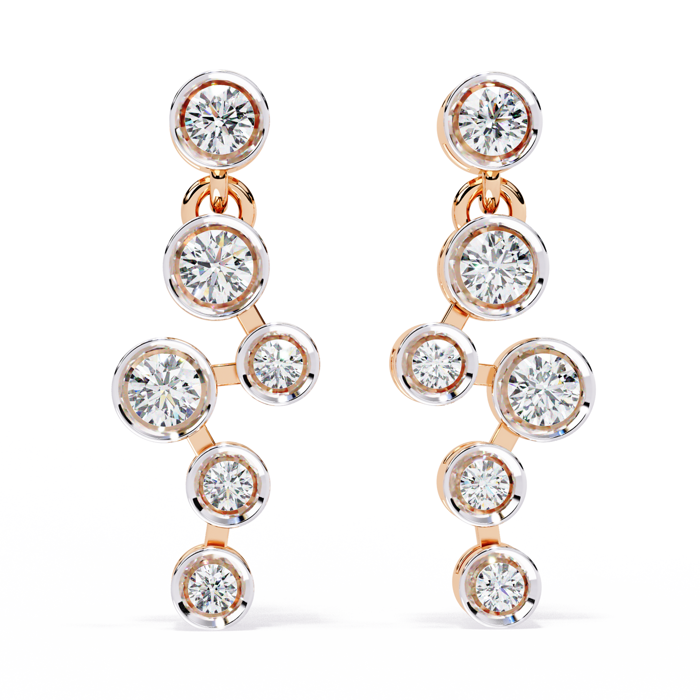 bubble drop diamond earrings