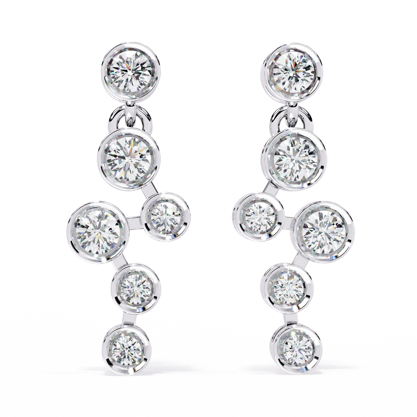 bubble drop diamond earrings