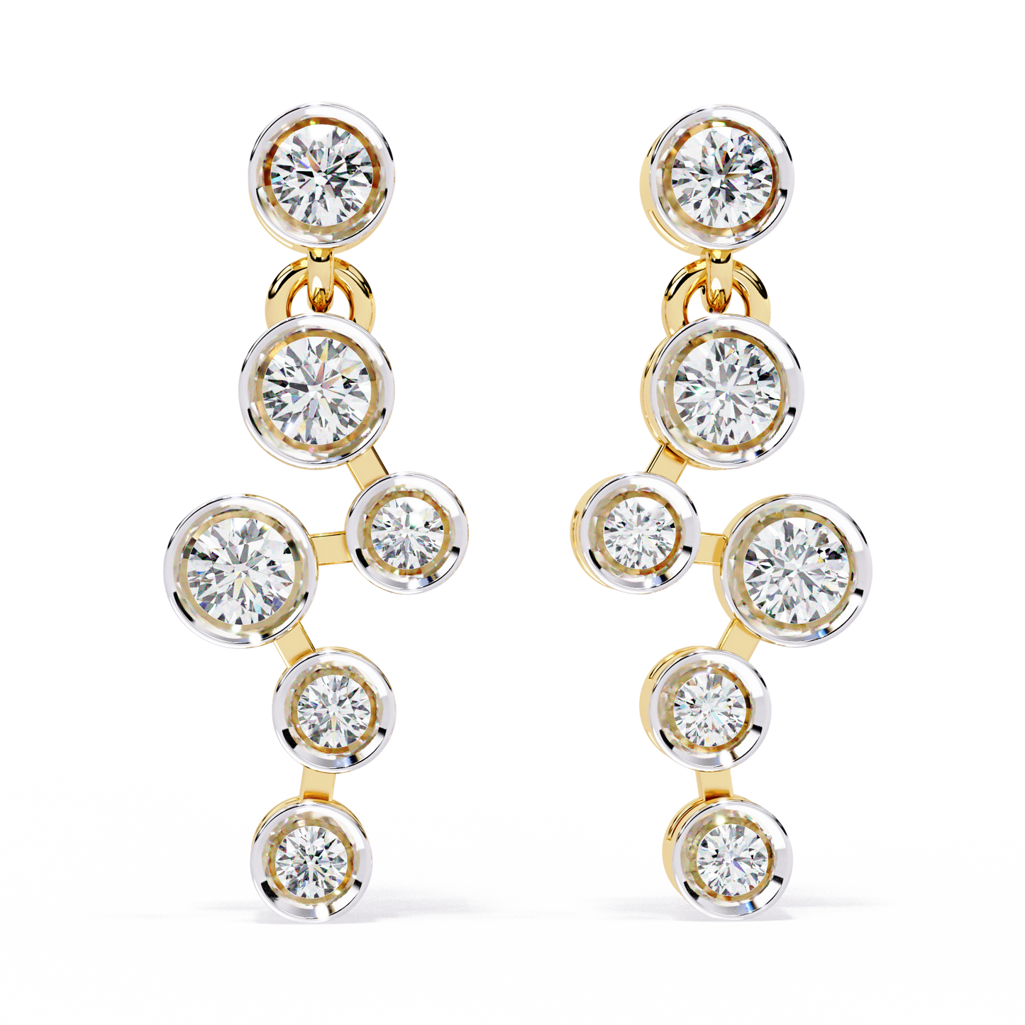 bubble drop diamond earrings