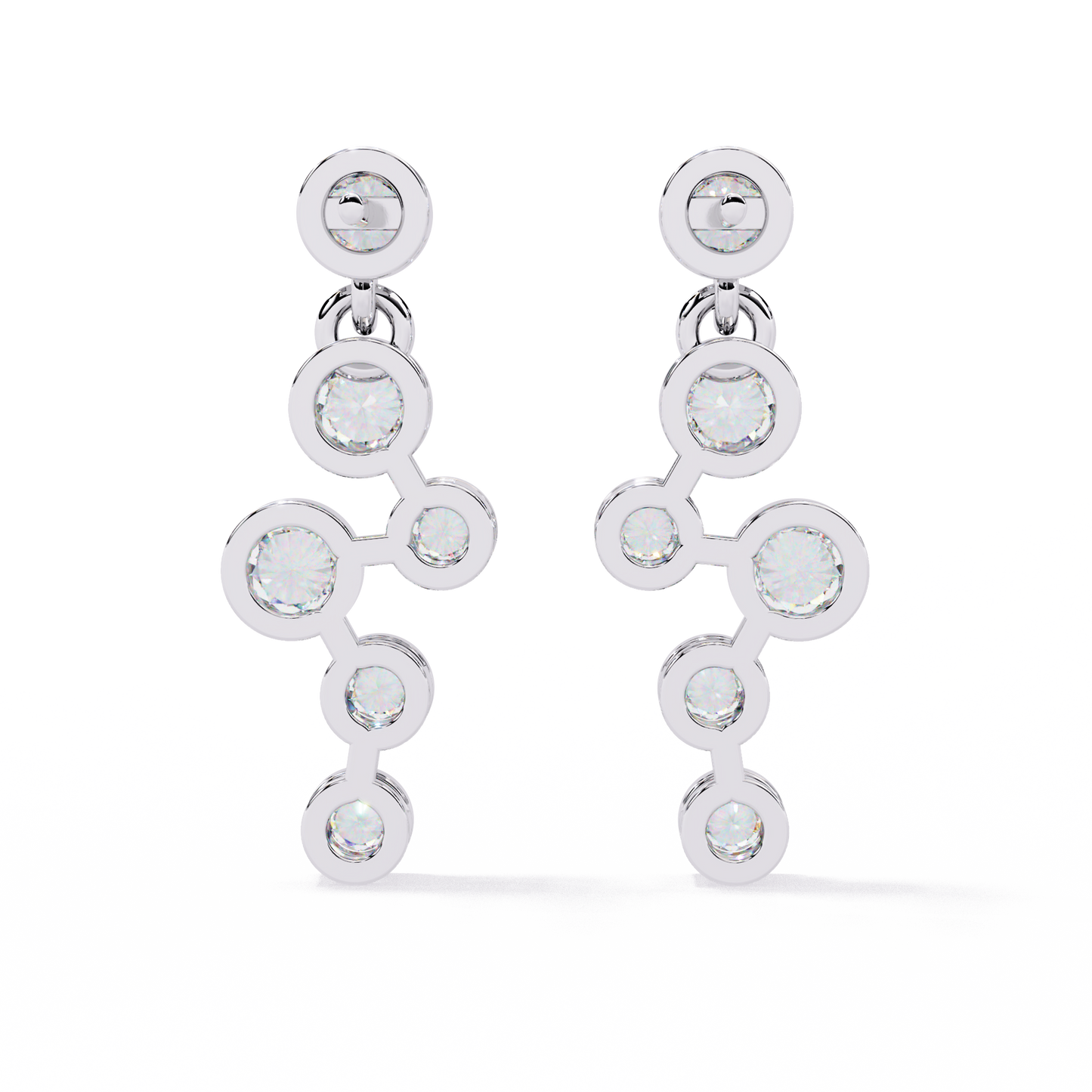 bubble drop diamond earrings