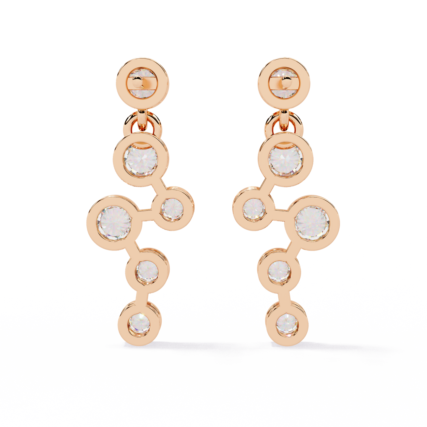 bubble drop diamond earrings