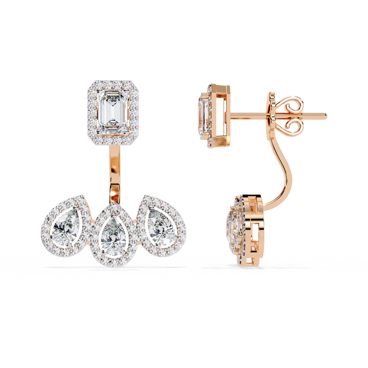 regal cascade diamond earrings