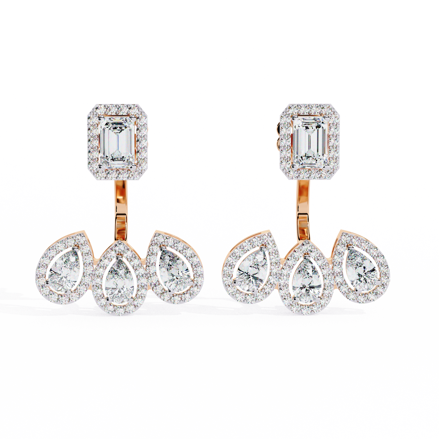 regal cascade diamond earrings
