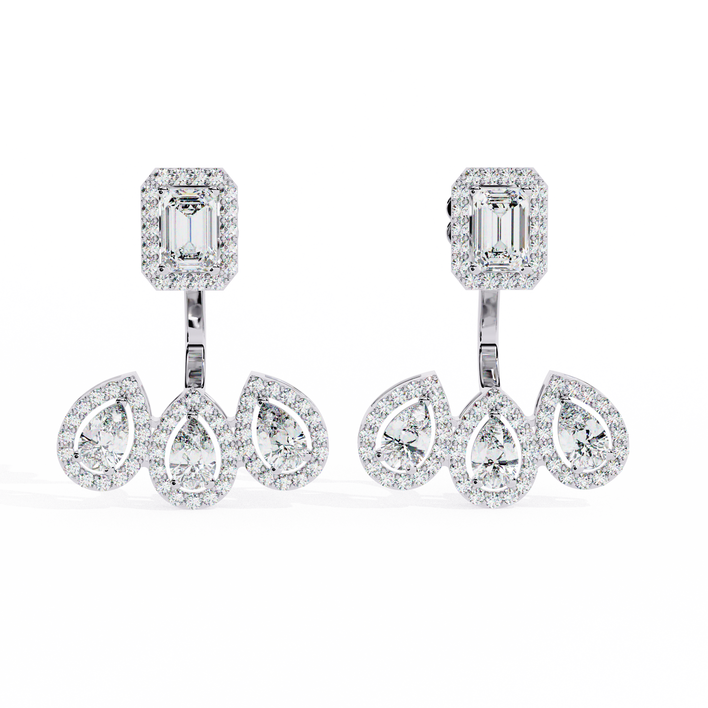 regal cascade diamond earrings