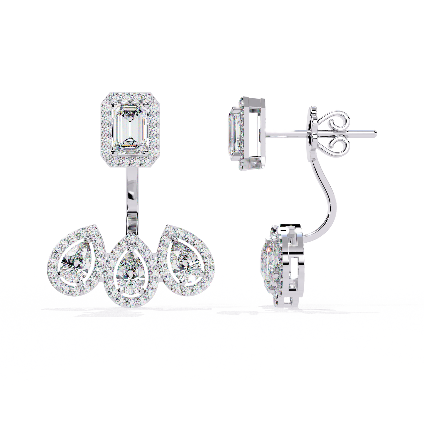 regal cascade diamond earrings