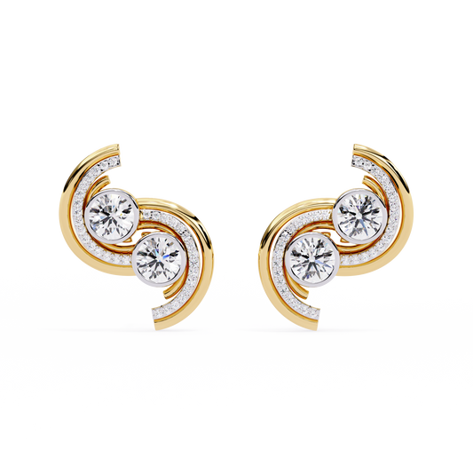 Serene Arc Diamond Earrings - Espira Fine Gems