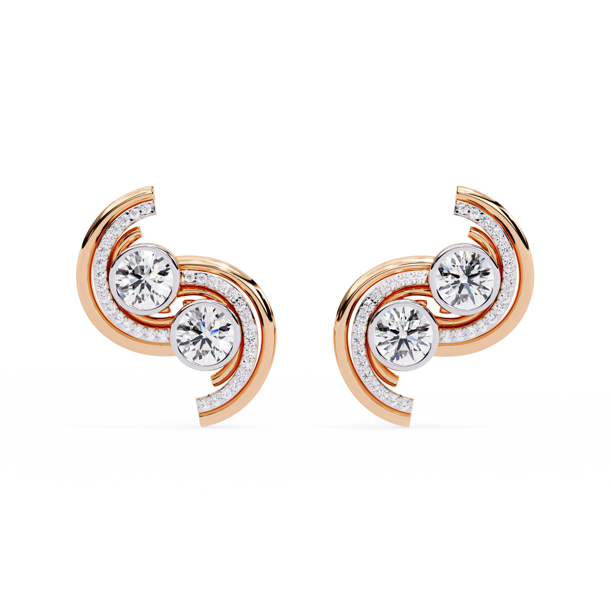 Serene Arc Diamond Earrings - Espira Fine Gems