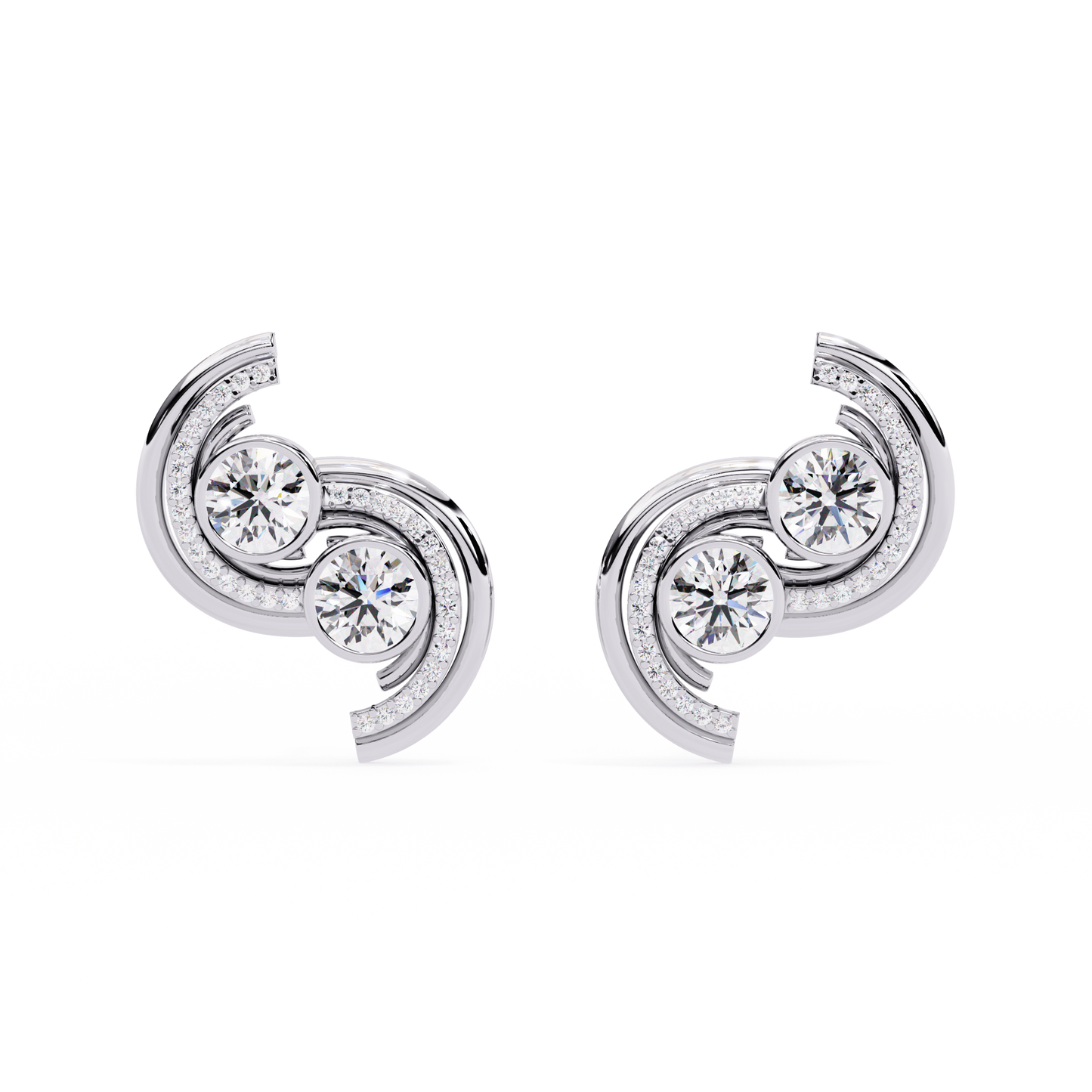 serene arc diamond earrings - espira fine gems