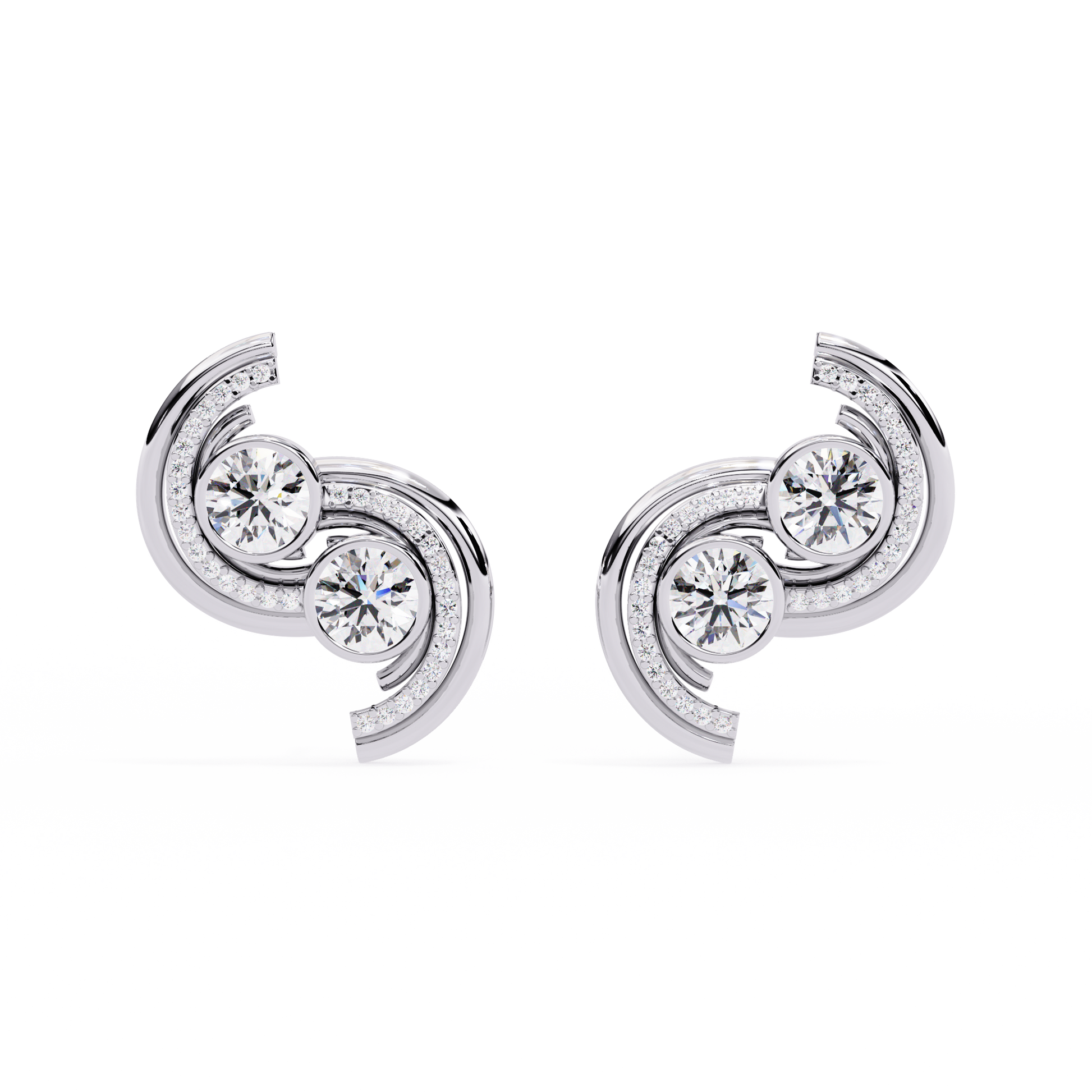 Serene Arc Diamond Earrings - Espira Fine Gems