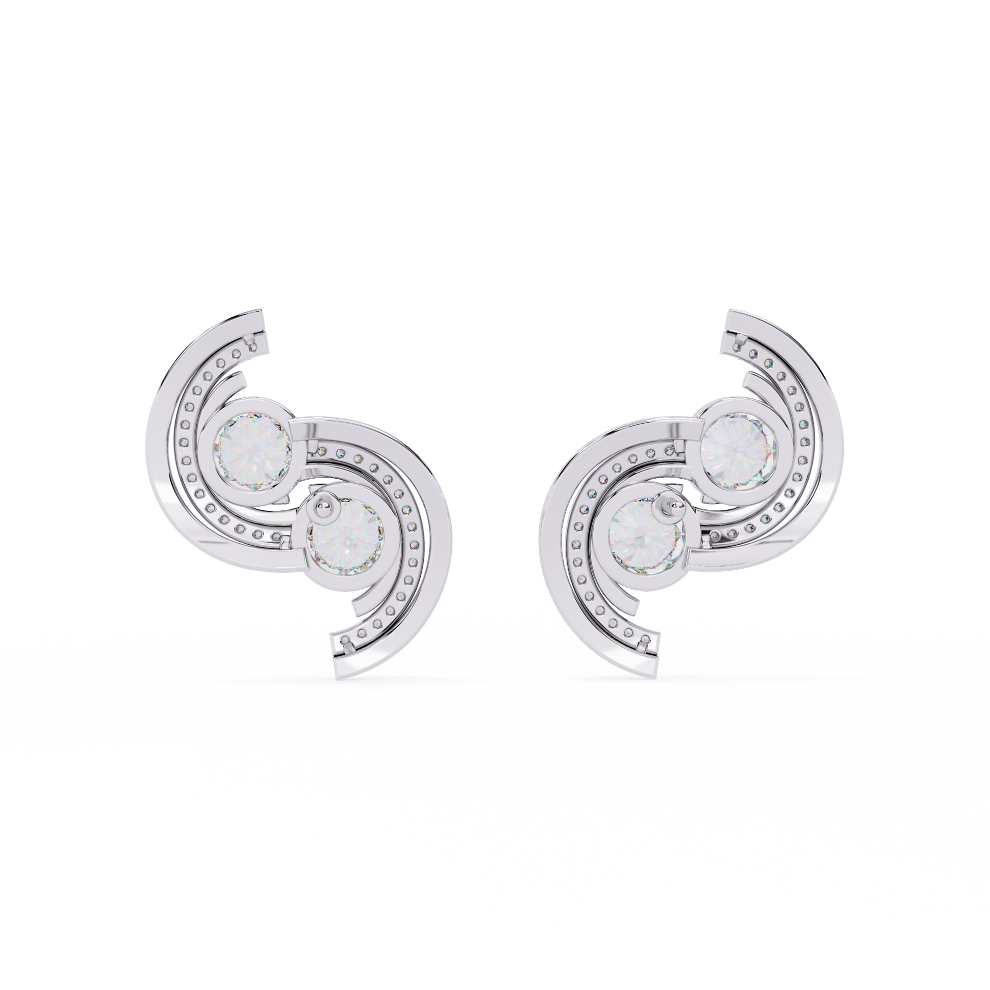 Serene Arc Diamond Earrings - Espira Fine Gems