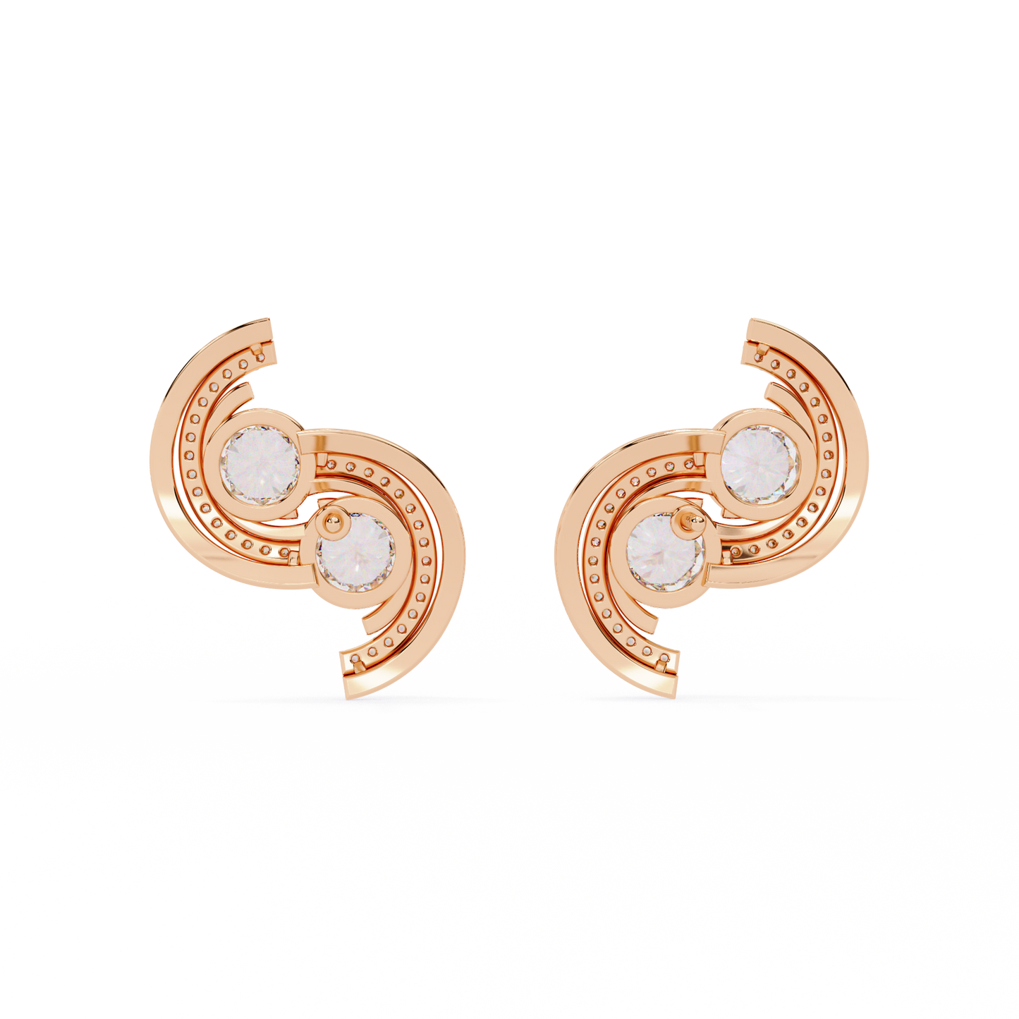 serene arc diamond earrings - espira fine gems