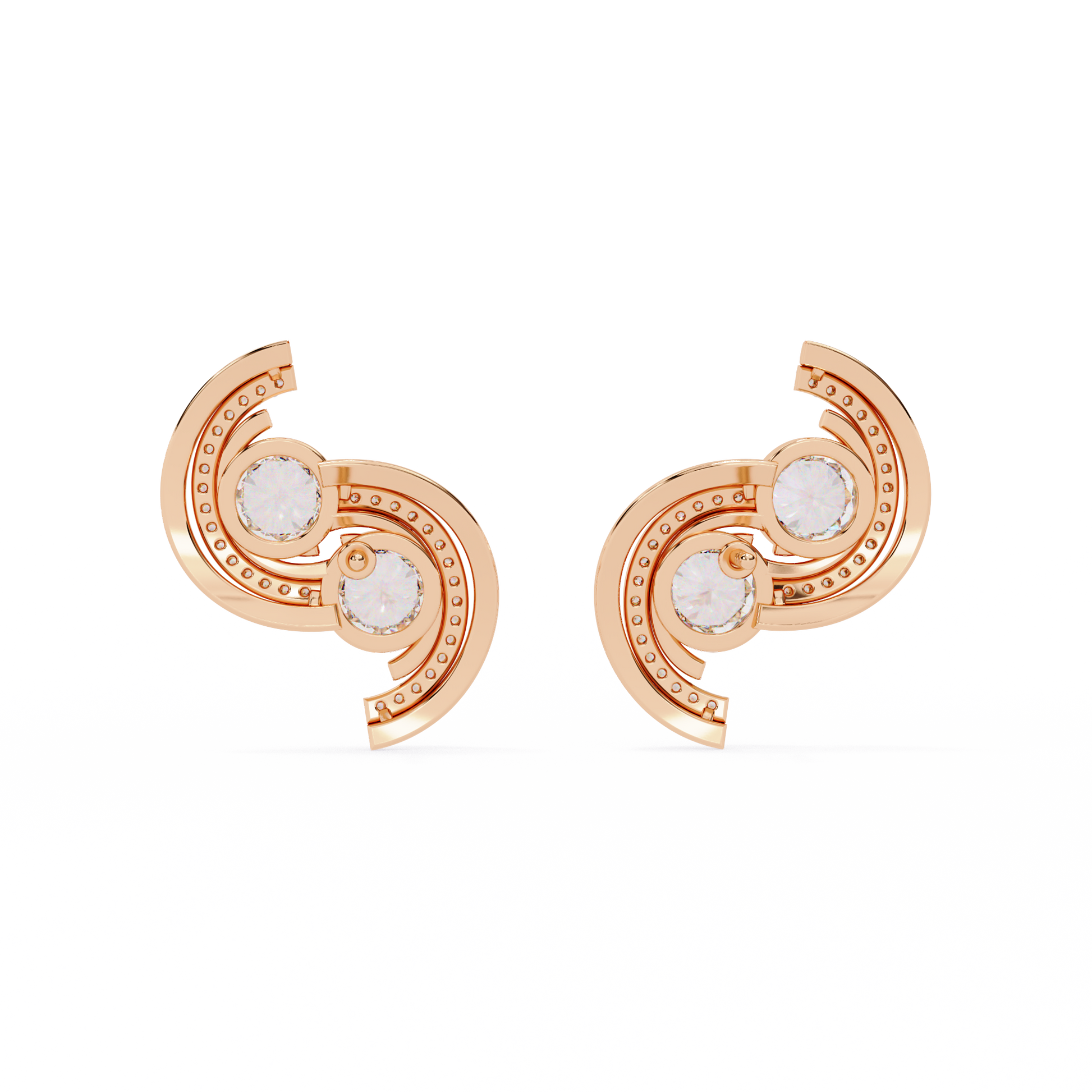 Serene Arc Diamond Earrings - Espira Fine Gems