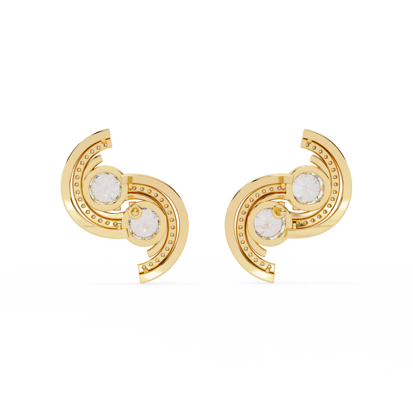 serene arc diamond earrings - espira fine gems