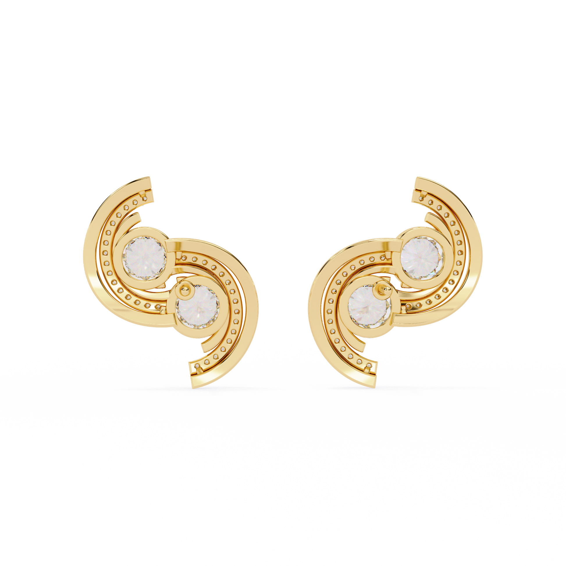 Serene Arc Diamond Earrings - Espira Fine Gems