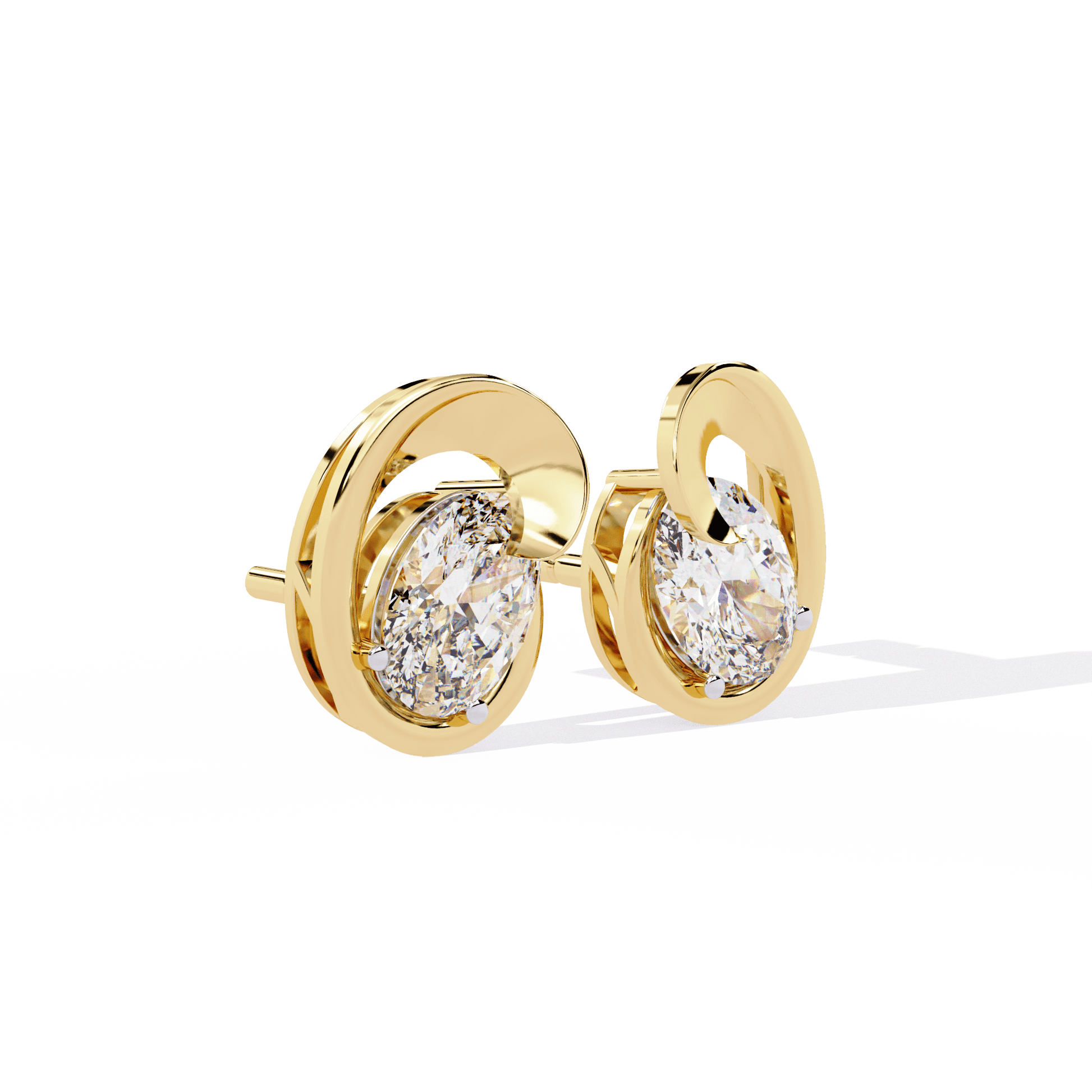 Cosmic Curve Diamond Earrings - Espira Fine Gems