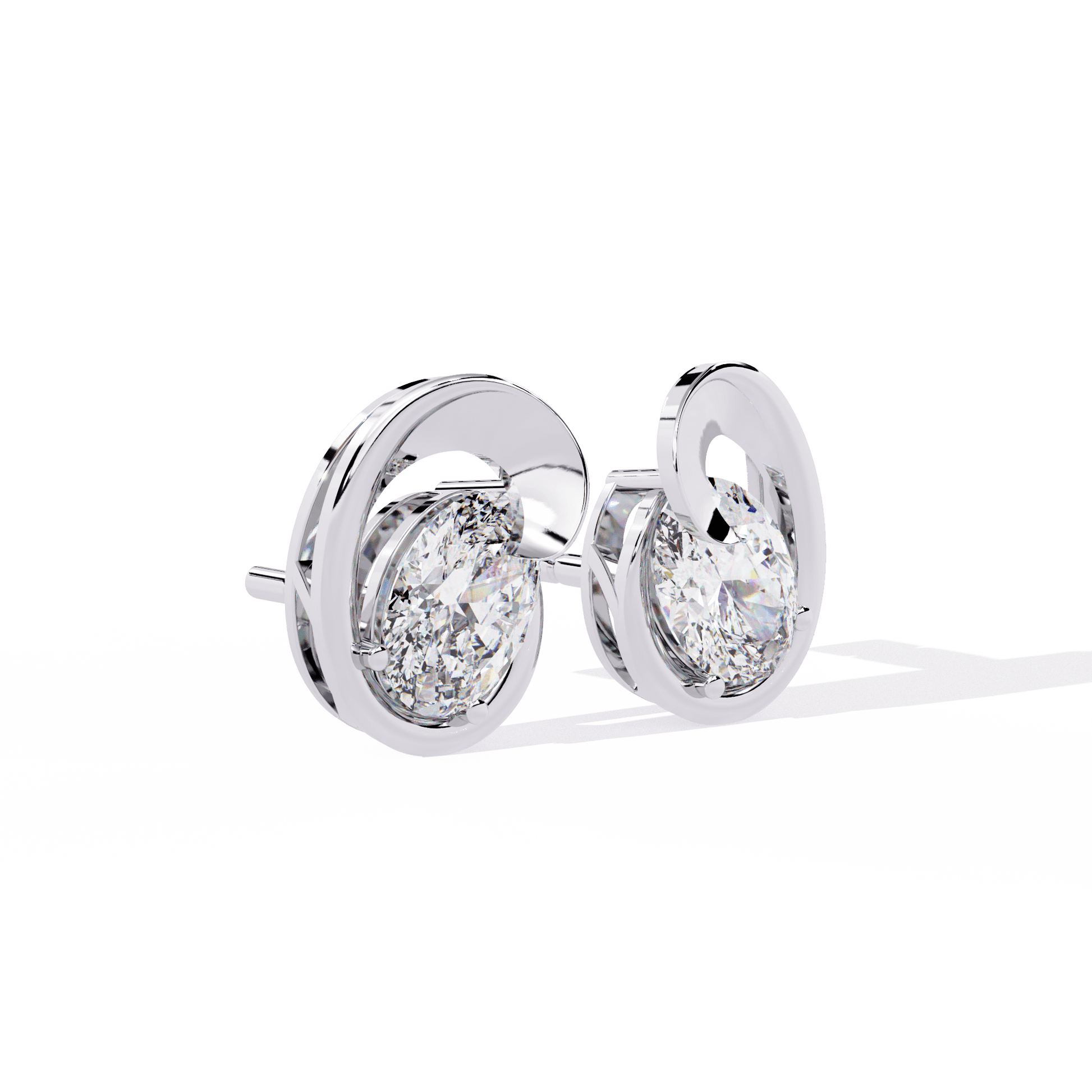 Cosmic Curve Diamond Earrings - Espira Fine Gems