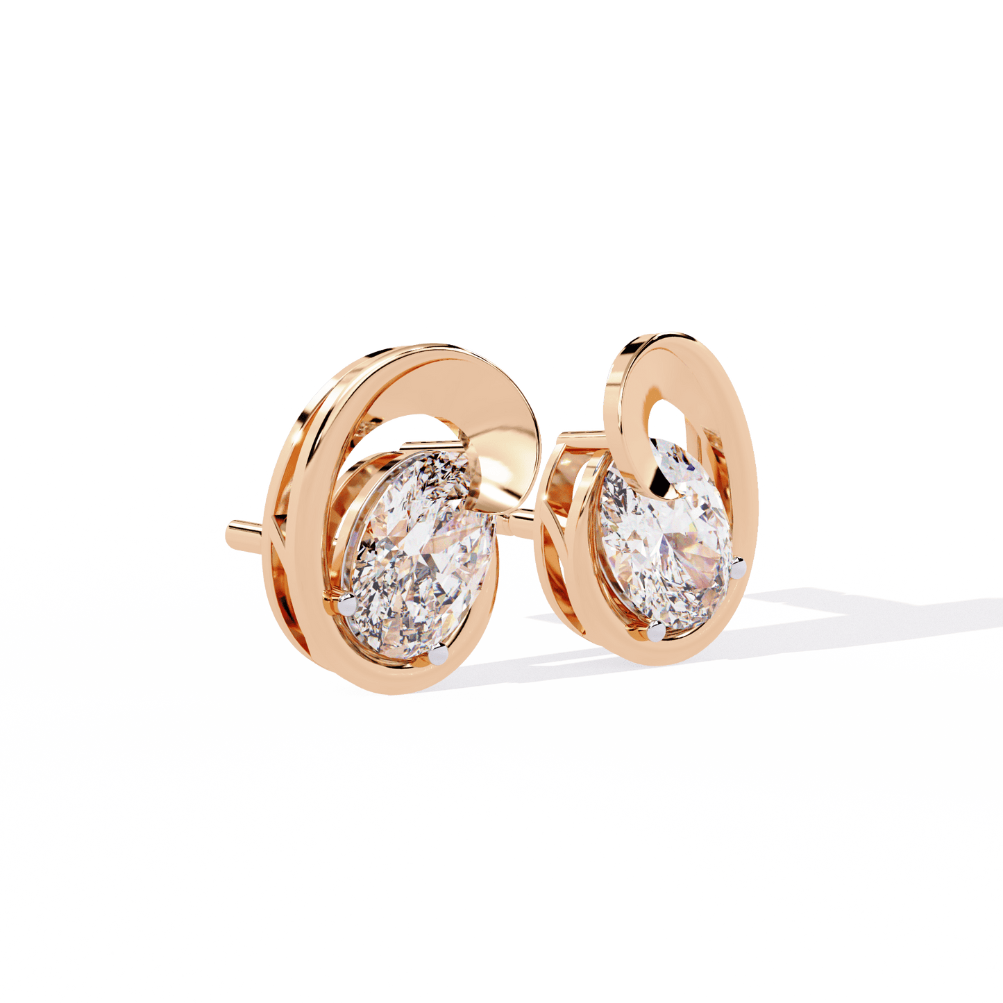 cosmic curve diamond earrings - espira fine gems