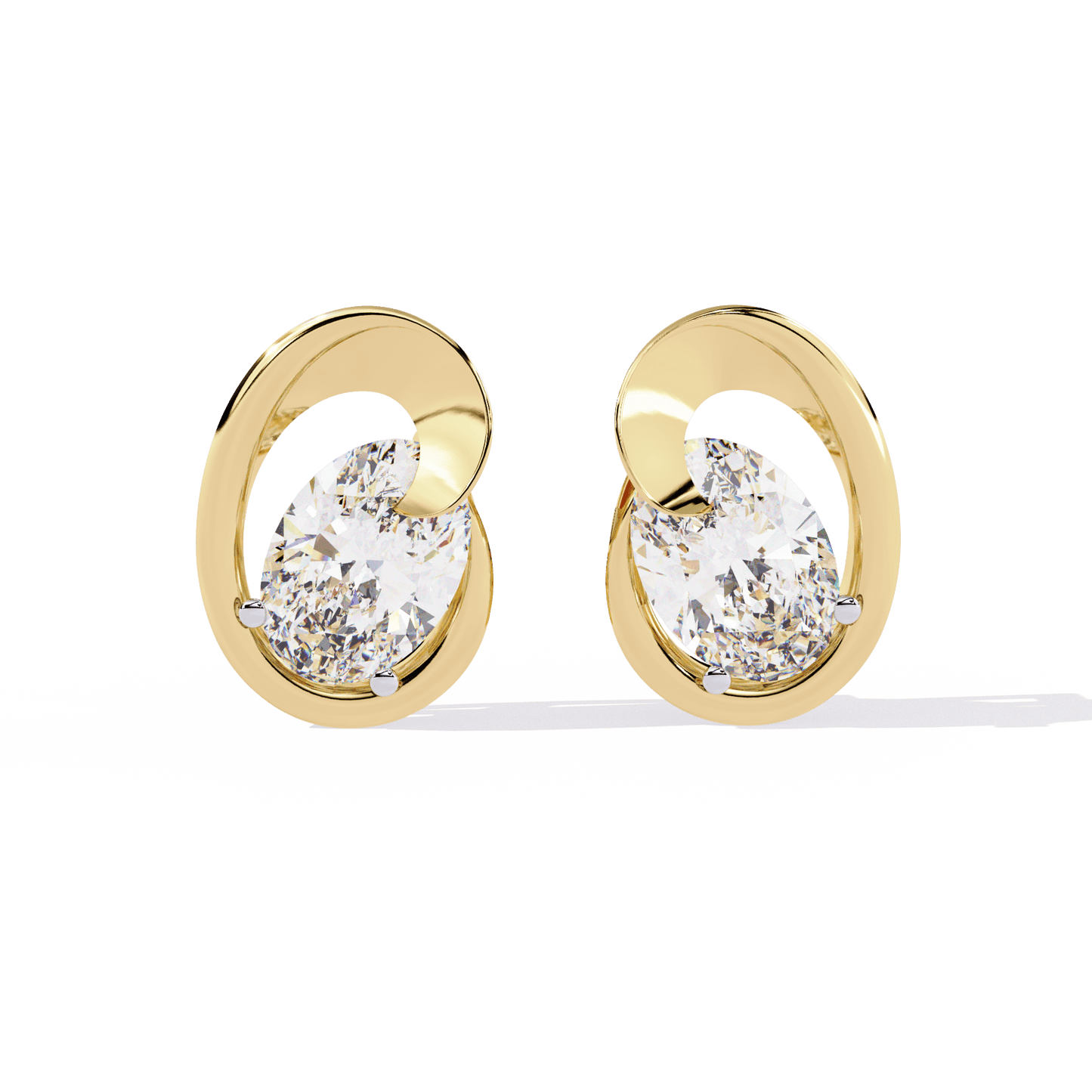 cosmic curve diamond earrings - espira fine gems