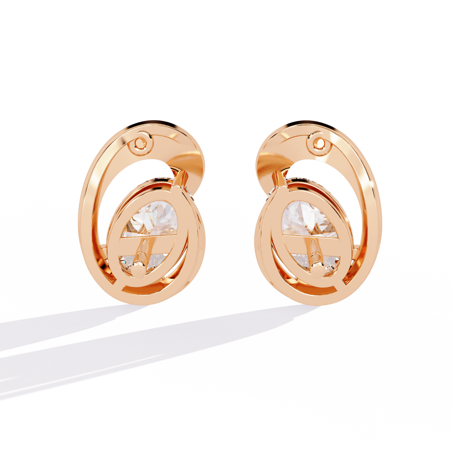 cosmic curve diamond earrings - espira fine gems