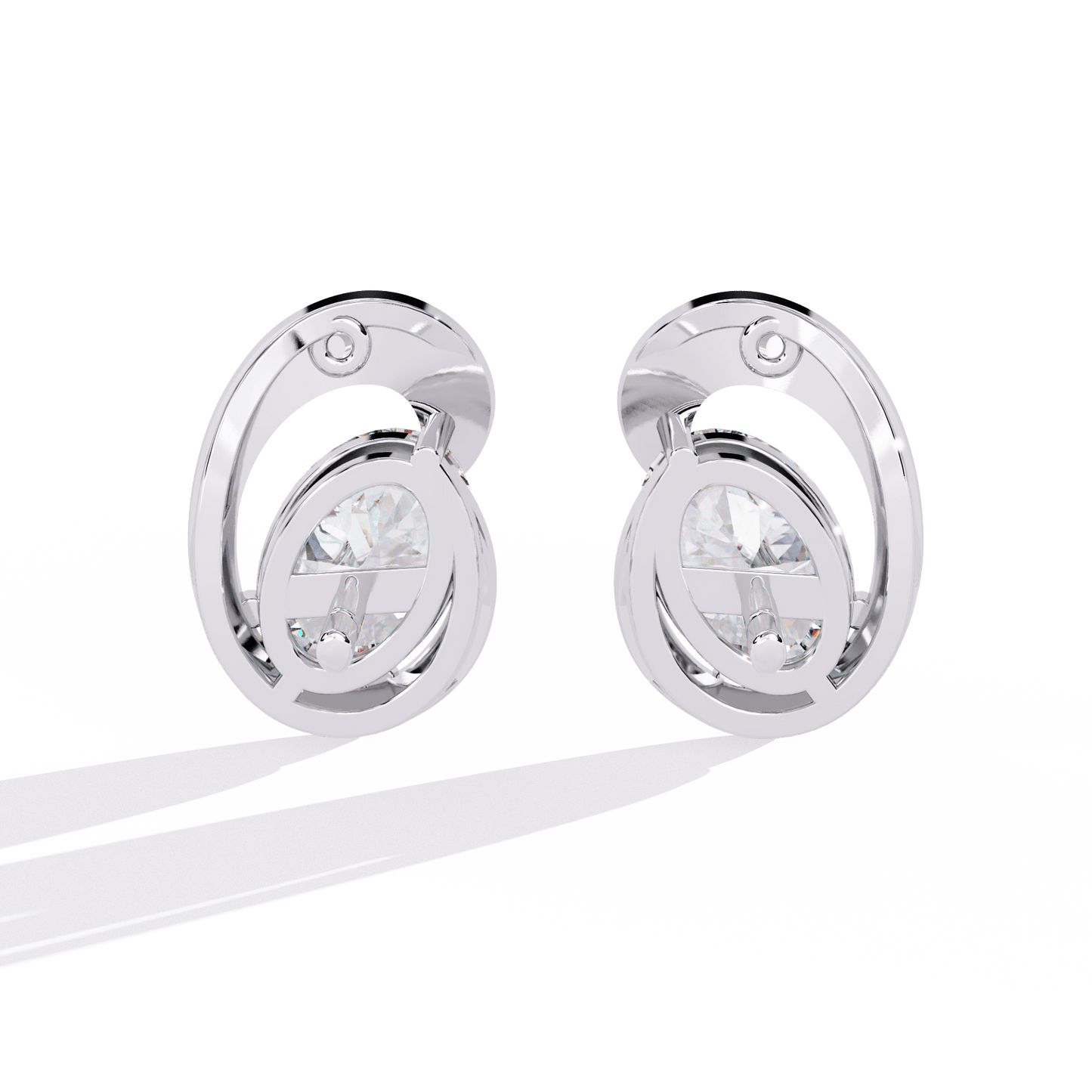 cosmic curve diamond earrings - espira fine gems