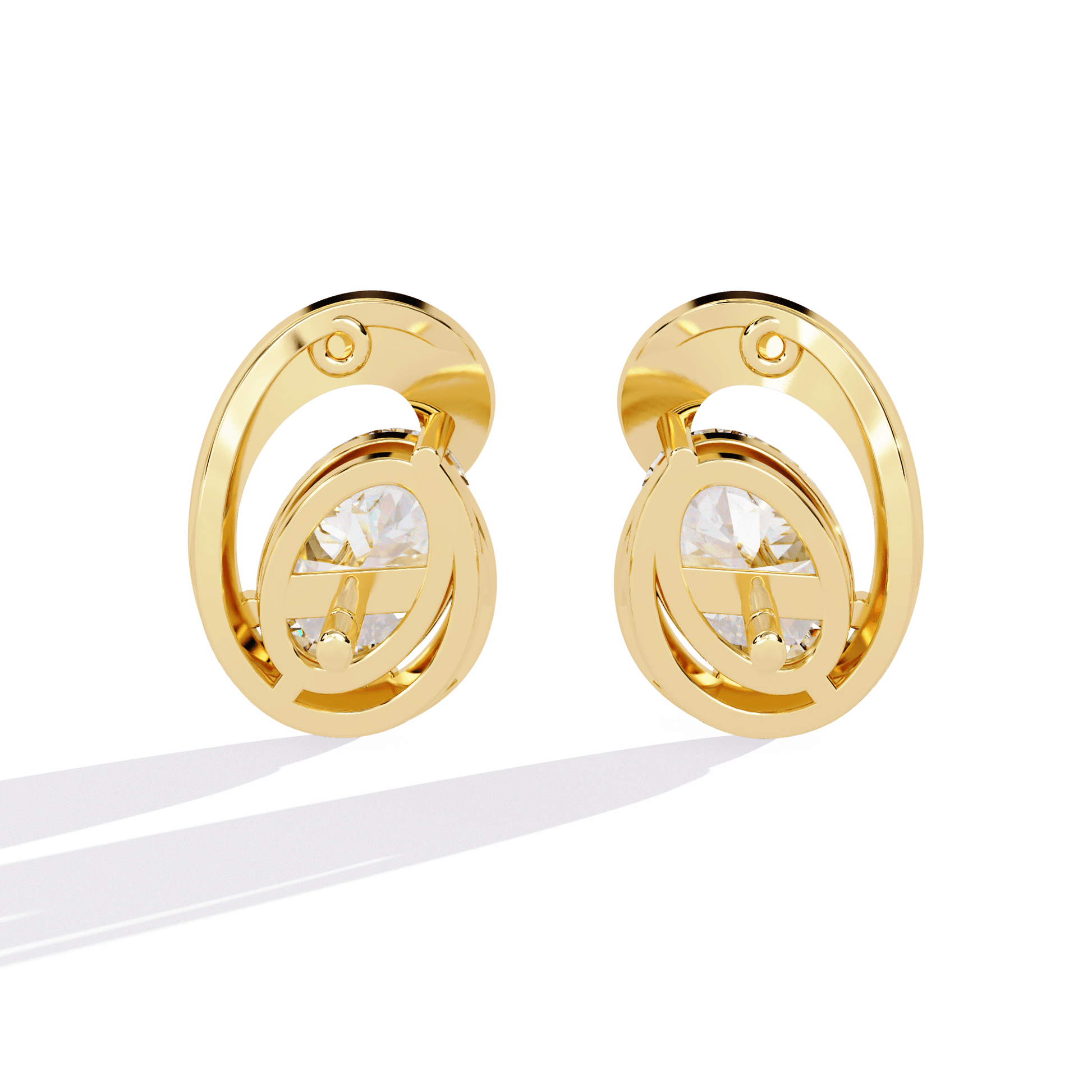 Cosmic Curve Diamond Earrings - Espira Fine Gems